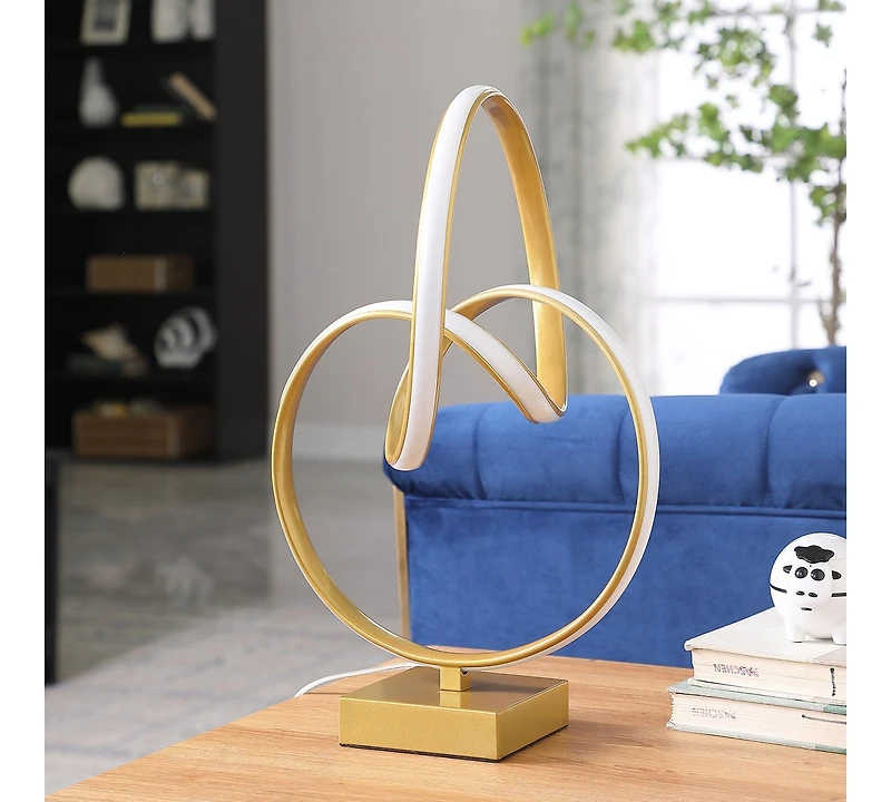 Streamdale 19" In Abstract Infinity Matte Gold Modern Table Lamp