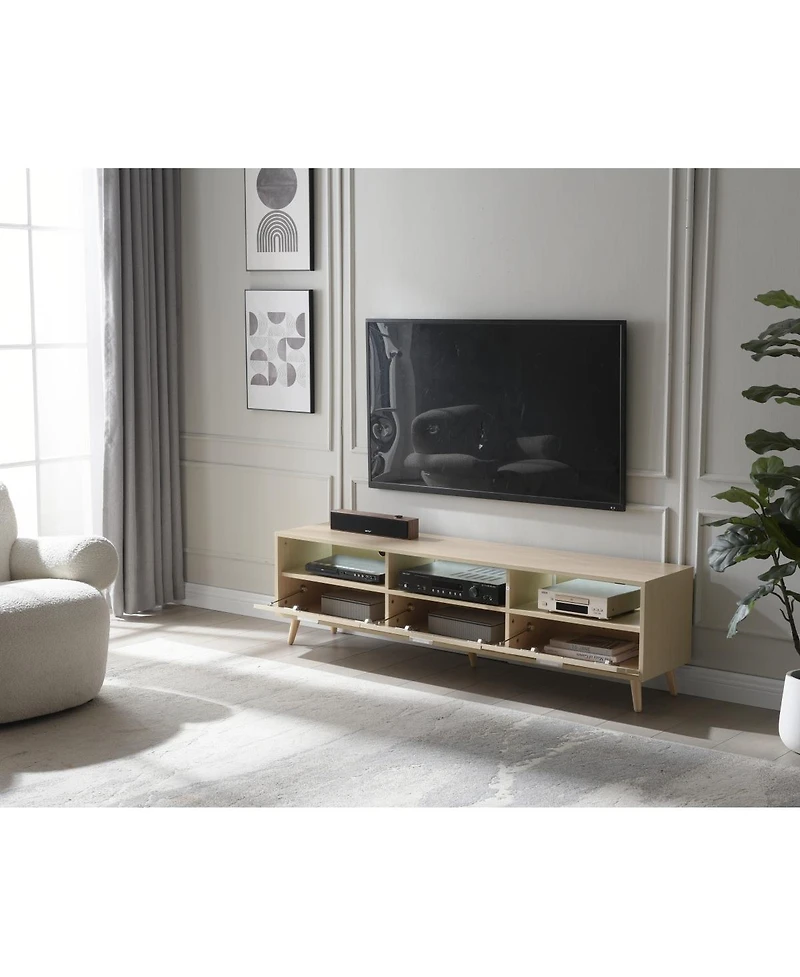 Streamdale Furniture Modern Led Tv Stand with Storage Console