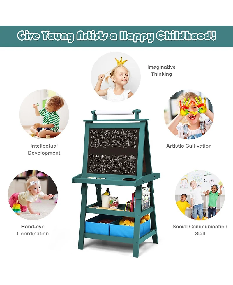 3-in-1 Double-Sided Storage Art Easel