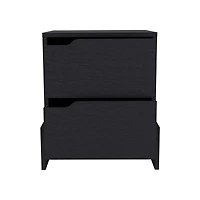 Streamdale Haines Nightstand With 2-Drawers, End Table Sturdy Base