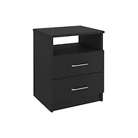 Streamdale Furniture Nightstand Olivenza, Two Drawers, Black Wengue Finish