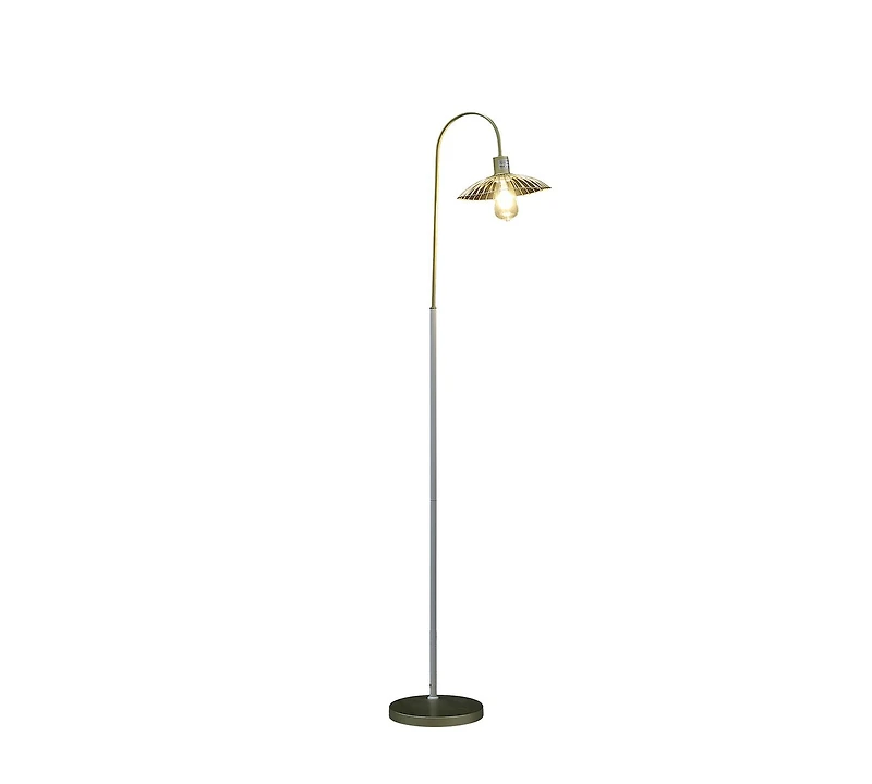 Streamdale Industrial Cage Floor Lamp in Gold/White
