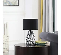 Streamdale 17.5" In Industrial Farm Metal Cage Black Table Lamp