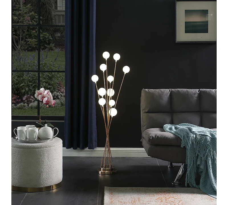 Streamdale 11-Light Chrysanthe Yellow Gold Led Floor Lamp