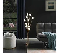 Streamdale 11-Light Chrysanthe Yellow Gold Led Floor Lamp