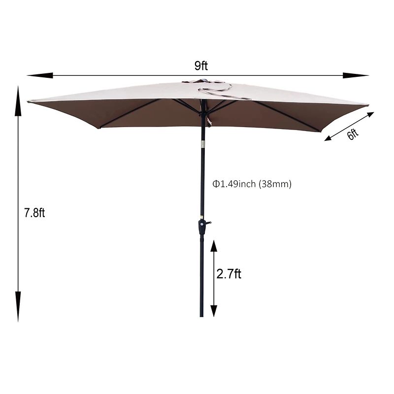 Streamdale Waterproof Patio Umbrella with Tilt and Crank