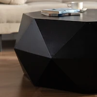 Streamdale Furniture 38"Threedimensional Embossed Pattern Design American Retro Style Coffee Table, Black Tabletop
