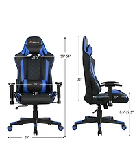 Massage Gaming Chair Reclining Racing w/Lumbar Support