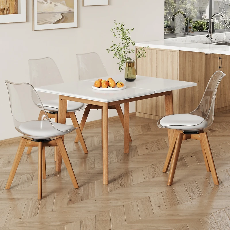 Foldable Computer Desk Set with Modern Chairs