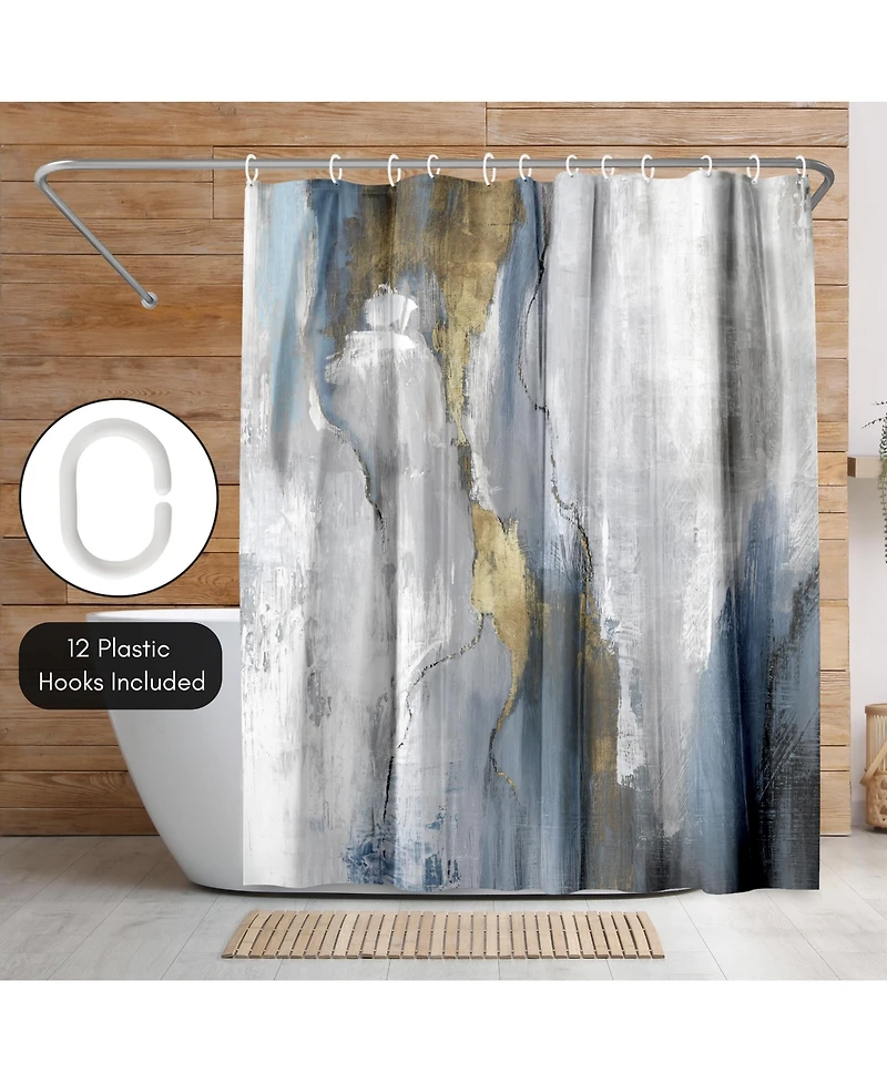71x74 Abstract Shower Curtain - Revolving Motion by Pi Creative Art