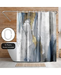 71x74 Abstract Shower Curtain - Revolving Motion by Pi Creative Art