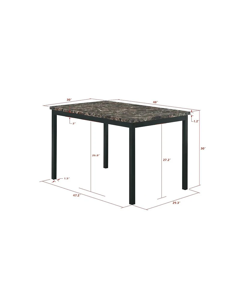 Streamdale Faux Marble Metal Dining Set (5 Pieces)