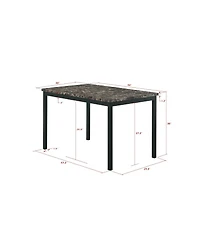 Streamdale Faux Marble Metal Dining Set (5 Pieces)