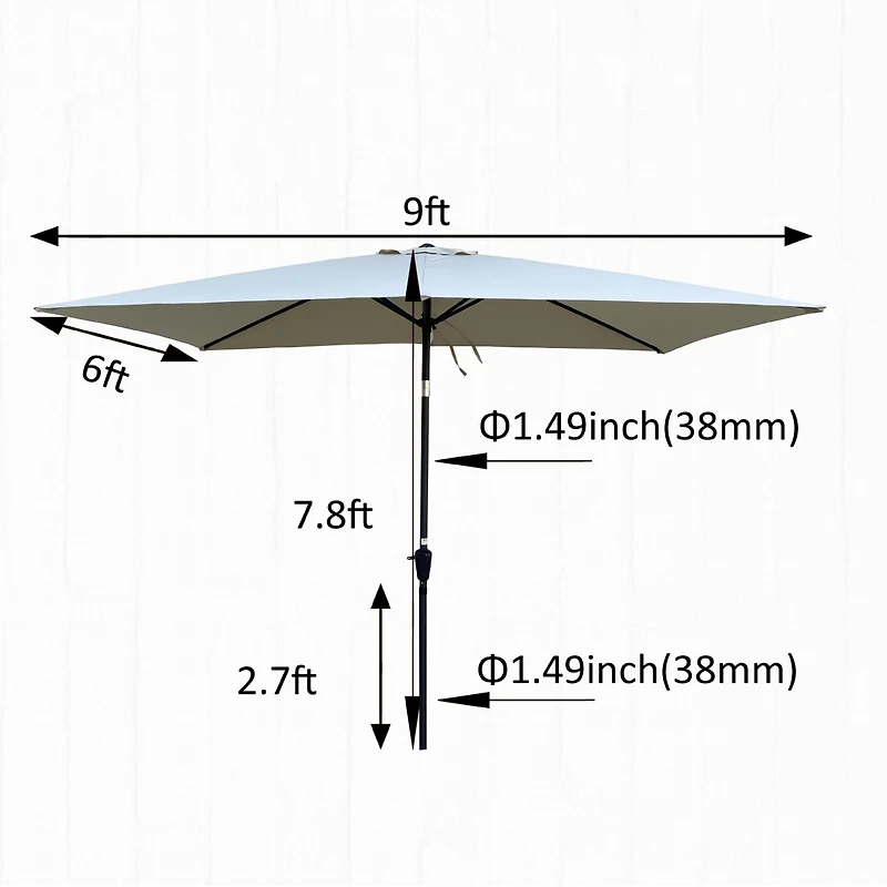 Streamdale Waterproof Patio Umbrella with Tilt and Crank