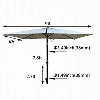 Streamdale Waterproof Patio Umbrella with Tilt and Crank