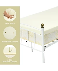 3'' Bed Mattress Topper Air Cotton for All Night s Comfy Soft Pad