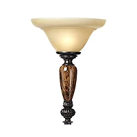 Sonnett Industrial Vintage like Torchiere Floor Lamp Standing 72" Tall Bronze Brown Faux Marble Alabaster Glass Shade Decor for Living Room Readi