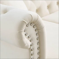 Streamdale Furniture 3-Seater + 3-Seater Combination Sofa.Beige Velvet