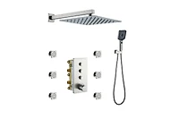 Casainc 12 Inch Wall Mounted Square Handheld Shower Set