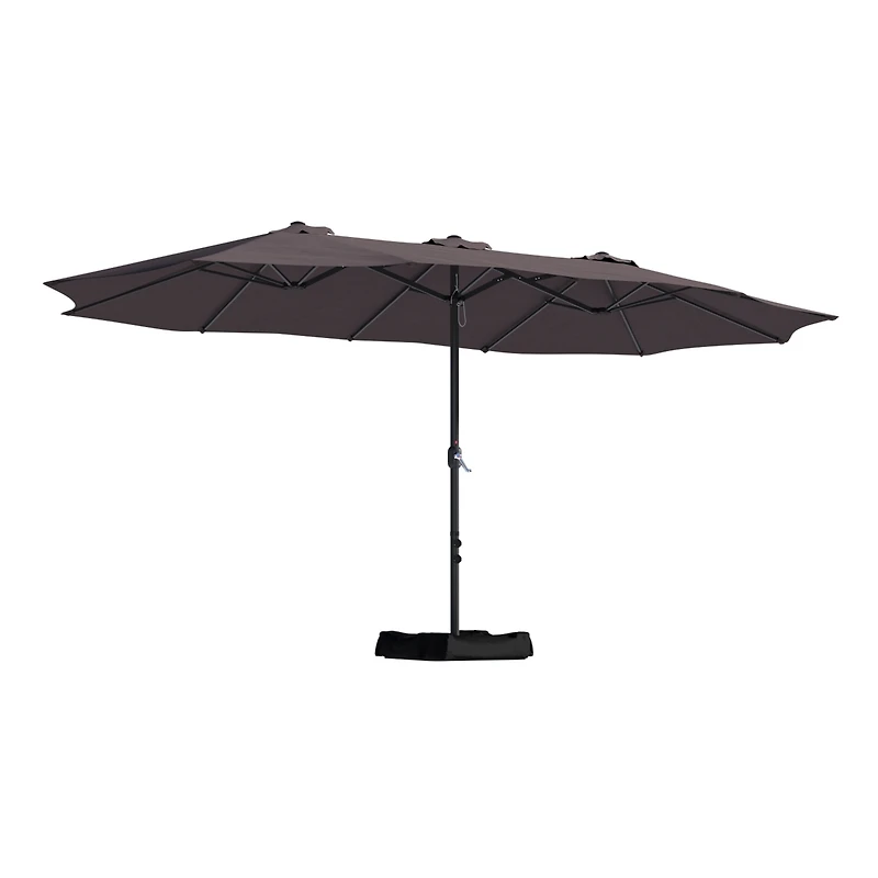 Mondawe 15 ft Double Sided Twin Outdoor Patio Market Umbrella