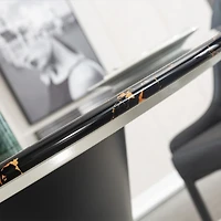Black Marble Round Dining Table - Gold Base