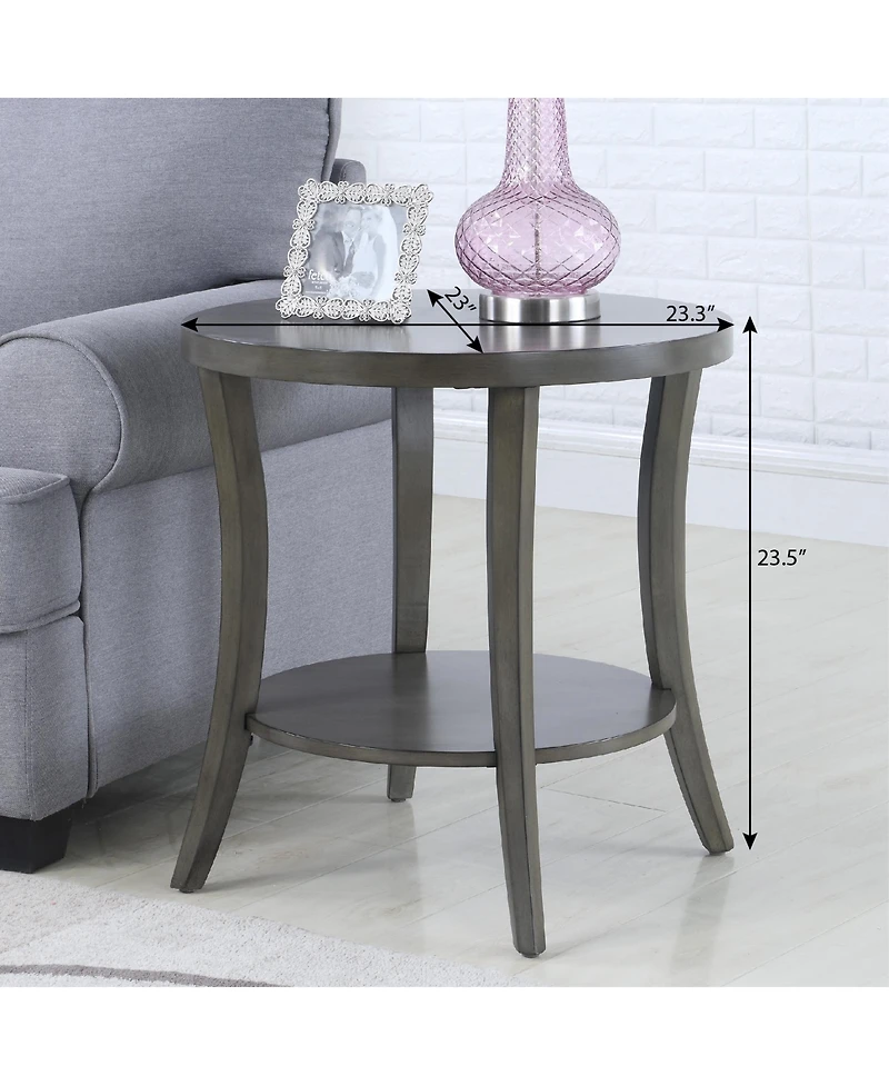 Streamdale Perth Contemporary Oval Shelf End Table, Espresso