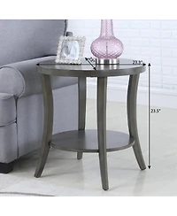 Streamdale Perth Contemporary Oval Shelf End Table, Espresso
