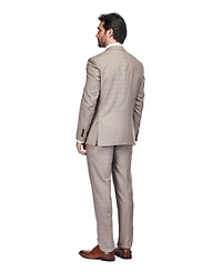 Gino Vitale Men's 3 Piece Slim Fit Brown Check Suit