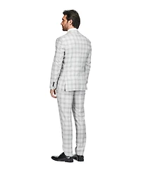 Gino Vitale Men's 2 Piece Slim Fit Grey Check Double Breasted Suit