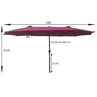 Streamdale 15' X 9' Double-Sided Patio Umbrella Outdoor