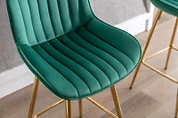 Streamdale Luxurious Velvet Bar Stools (Set of 2)