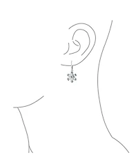 Bling Jewelry Blue Holiday Party Jewelry Set Cz Snowflake Earrings & Necklace Brooch Pin