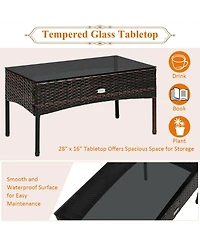 Sugift 3 Pieces Patio Furniture Conversation Sets with 5 Cozy Cushions