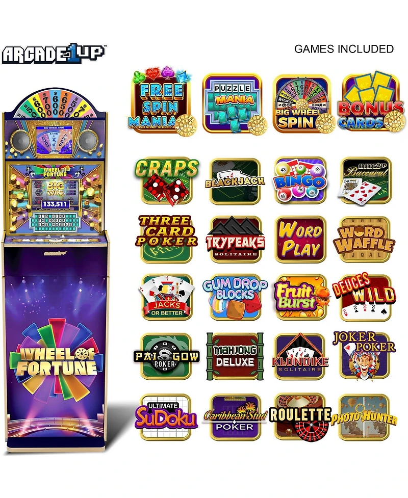 Wheel of Fortune Casinocade - Arcade1UP Wheel of Fortune Casinocade Deluxe