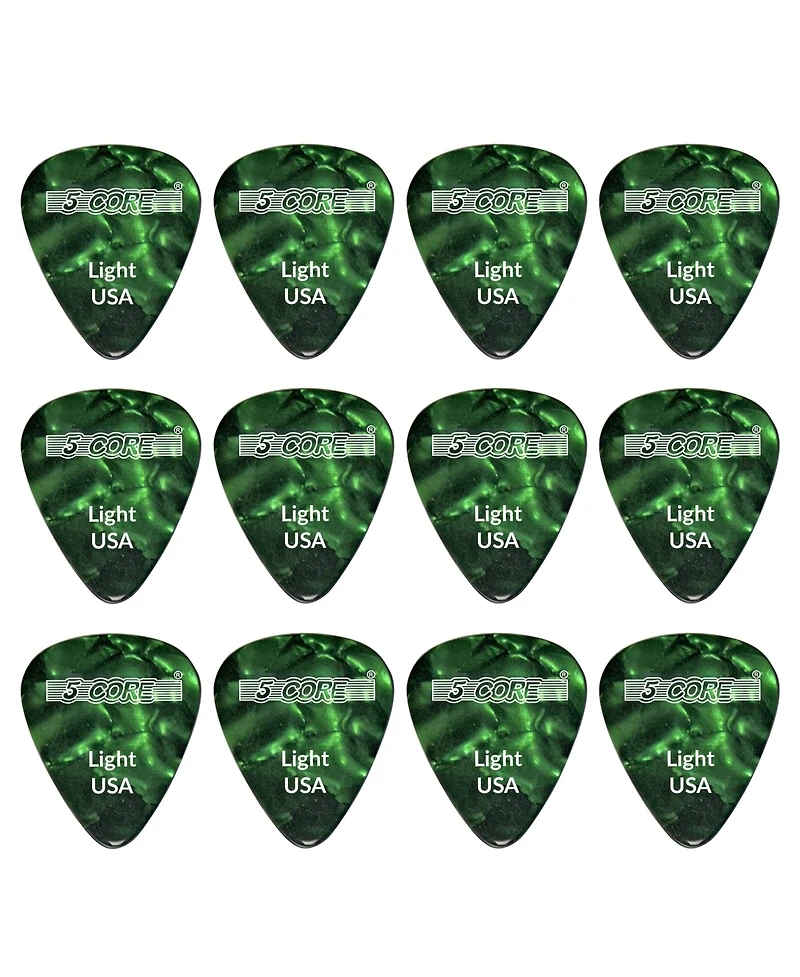 5 Core Guitar Picks 12 Piece Celluloid Light Gauge 0.46mm Pick for Acoustic Electric Bass Guitar Natural Feel Warm Tone Puas Para Guitarra