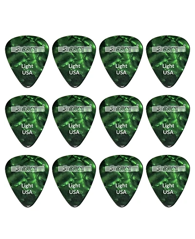 5 Core Guitar Picks 12 Piece Celluloid Light Gauge 0.46mm Pick for Acoustic Electric Bass Guitar Natural Feel Warm Tone Puas Para Guitarra