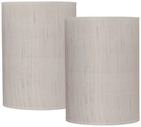 Springcrest Set of 2 Cylinder Lamp Shades Ivory White Small 8" Top x 8" Bottom x 11" High Spider Replacement Harp and Finial Fitting