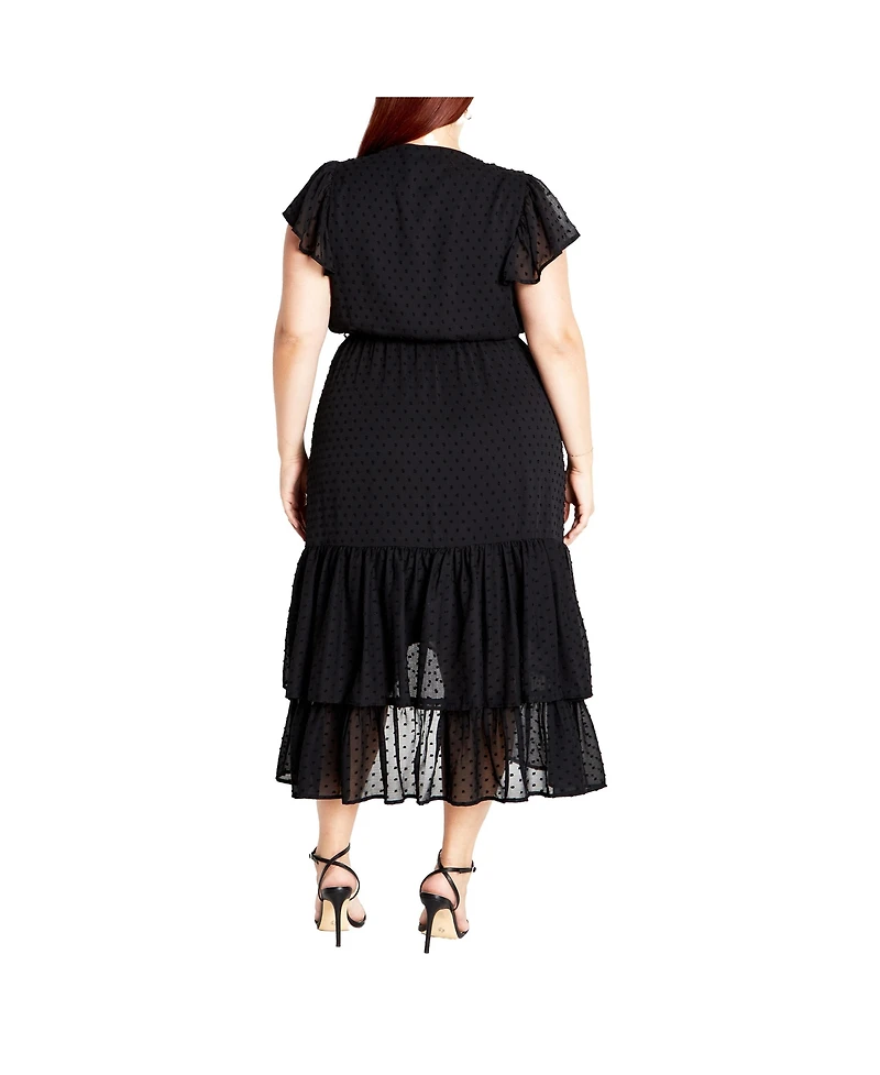City Chic Plus Midi Frill Dee Tiered Dress