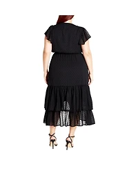 City Chic Plus Midi Frill Dee Tiered Dress