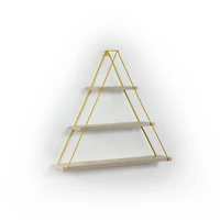 Simplie Fun Moset Floating Wall Decor Wall Mounted Rustic Decorative Hanging Metal Bracket Triangle Shelf
