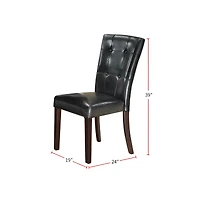 Streamdale Leather Upholstered Dining Chair, Black(Set Of 2)