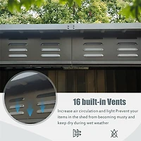 Streamdale Outdoor Metal Storage Shed with Sloping Roof and Lockable Door