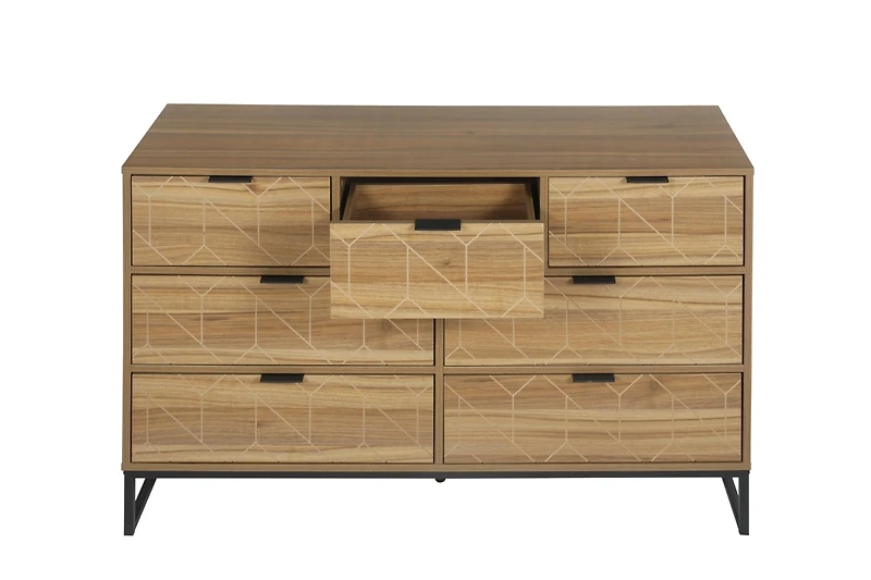 Streamdale Modern 7 Drawer Dresser Wood Cabinet (Walnut)