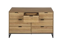 Streamdale Modern 7 Drawer Dresser Wood Cabinet (Walnut)