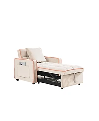 Simplie Fun 3-in-1 Creamy White Modern Chair Bed