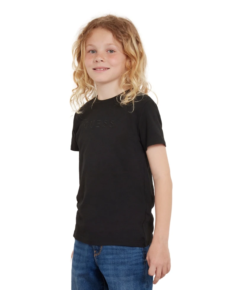 Guess Big Boys Short Sleeve Embroidered Logo T-shirt