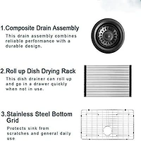 Streamdale Furniture 16 Gauge Stainless Steel Undermount Kitchen Sink
