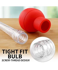 Transparent Turkey Baster with Detachable Bulb Includes Cleaning Brush