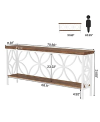 Tribesigns 70.9-Inch Narrow Sofa Table, Industrial Long Table Behind Couch for Entryway, Living Room, Foyer, Unique Design