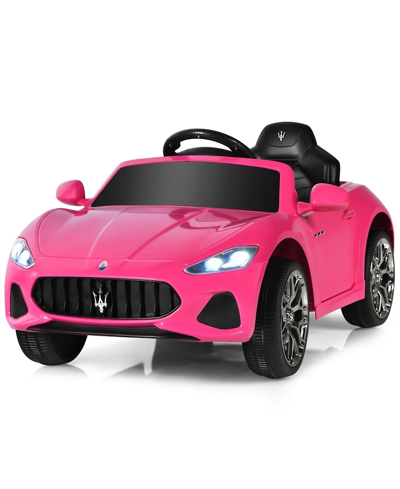 Slickblue 12V Kids Ride-On Car with Remote Control and Lights-Pink